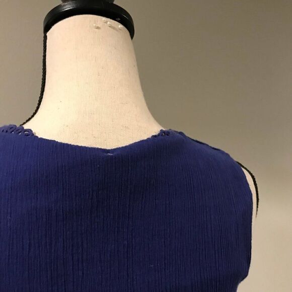 Faux wrap v-neck navy blue dress - Picture 8 of 11